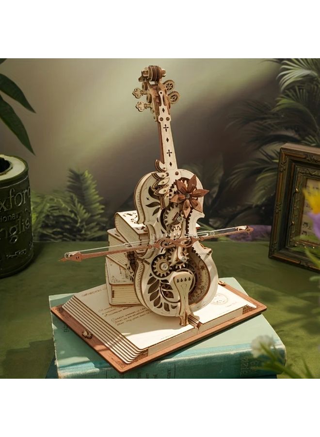 Handcrafted 3D Wooden Cello Music Box Creative Gift For Christmas And Special Occasions - Image 3
