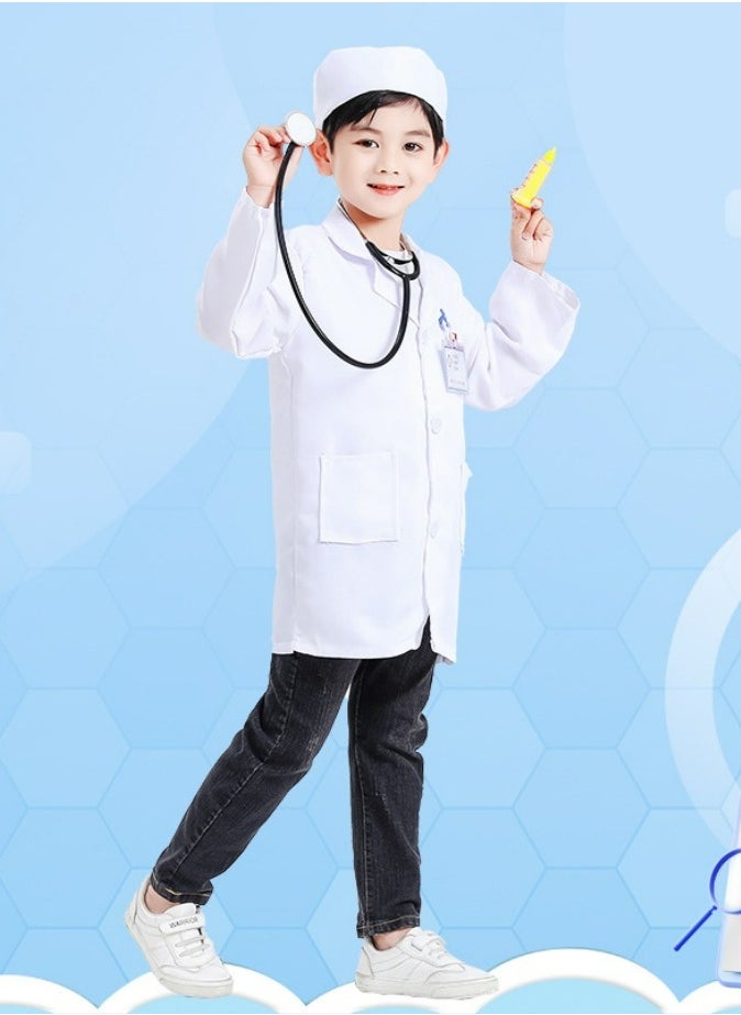 Gasin Children's doctor's gowns, children's scrubs, children's COS gowns, children's surgical gowns, cosplay costumes 