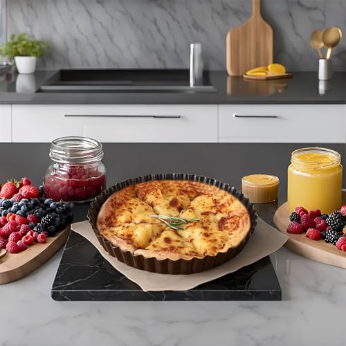 DATANYA Tart Pans with Removable Bottom 10 Inch Quiche Pan, Heavy Duty Carbon Steel Round Non-stick Fluted Pie Tart Pan for Mousse Cakes, Christmas Dessert Baking (10.2 Inch 1pc) - Image 5