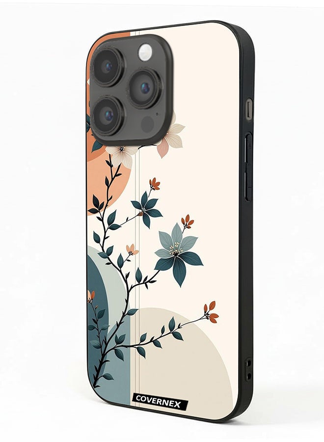 Covernex Apple iPhone 14 Pro Protective Case Cover Printed Featuring Elegant Leafy Branches - Image 1