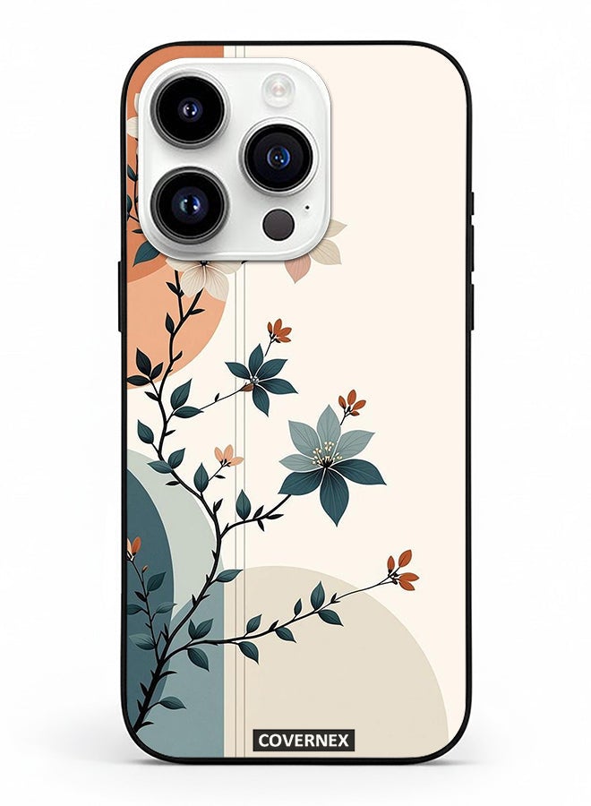 Covernex Apple iPhone 14 Pro Protective Case Cover Printed Featuring Elegant Leafy Branches - Image 2