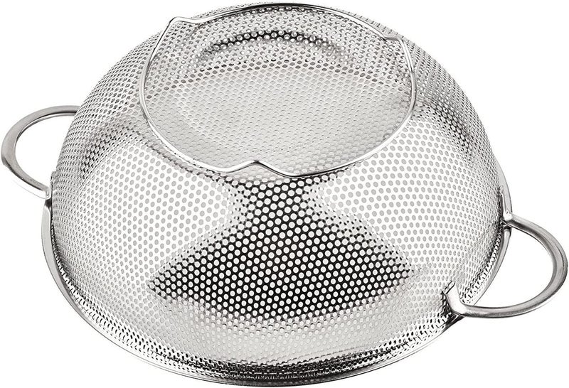 Evona Stainless Steel Microperforated Mesh Colander for Draining Rinsing Washing Rice Ideal for Pasta Vegetables Fruits Kitchen Storage Tools - Image 4