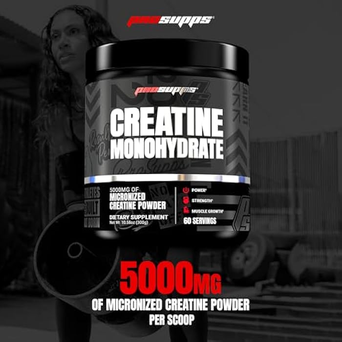 PROSUPPS Creatine Monohydrate Powder for Men & Women, Unflavored - 5000,mg of Micronized Creatine - Gym Workout Supplement for Muscle Gain & Recovery - Sugar-Free, Soy & Gluten-Free - 60 Servings - Image 2