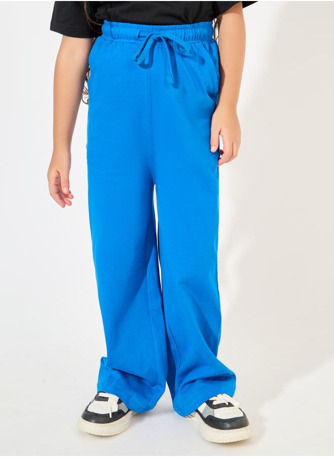 Styli - Basic Wide Leg Joggers with Elasticated Waistband & Drawstring - Image 1