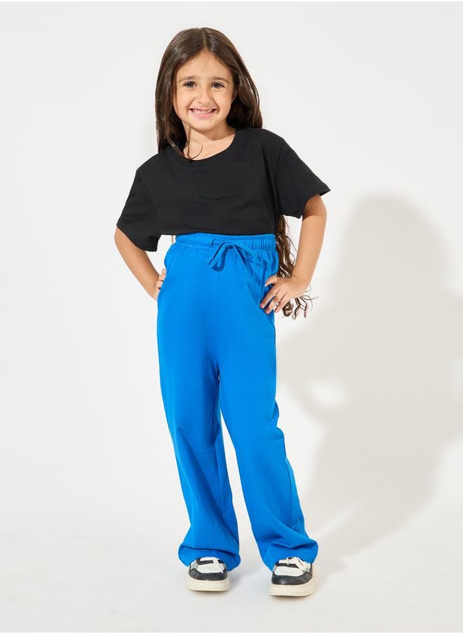 Styli - Basic Wide Leg Joggers with Elasticated Waistband & Drawstring - Image 1