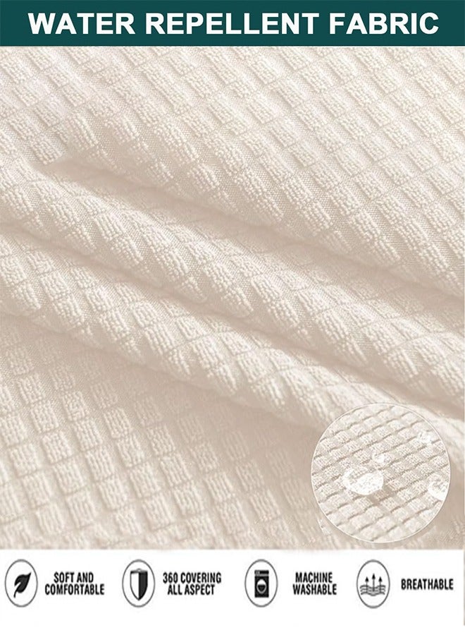 Arabest sofa cover 2 seater corn fluff super elastic waterproof and wrinkle resistant full wrap Couch Slipcover exquisite and delicate non-slip flexible jacquard Sofa Slipcover Cream 145-185CM - Image 4
