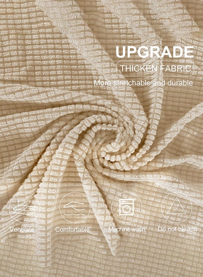 Arabest sofa cover 2 seater corn fluff super elastic waterproof and wrinkle resistant full wrap Couch Slipcover exquisite and delicate non-slip flexible jacquard Sofa Slipcover Cream 145-185CM - Image 5