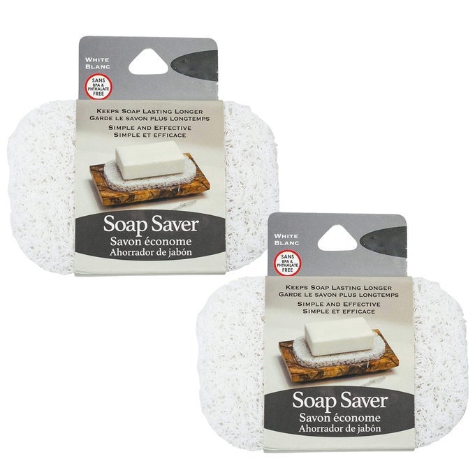 WHITE SOAP SAVER SOAP HOLDER 2 COUNT 1 PACK