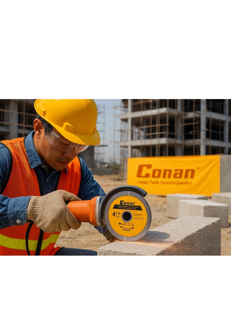 Conan 4.5" Diamond Stone Cutting Disc – Model COC221151, Wet & Dry Use, For Concrete & Stone, Ø115mm - Image 3