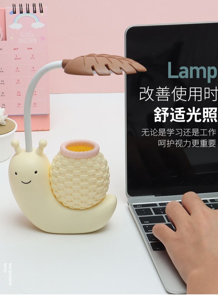 NIBEMINENT 1-Piece Led Cartoon Charging Snail Pen Holder Table Lamp Can Be Used as Children’s Gifts and Rewards  - Image 3