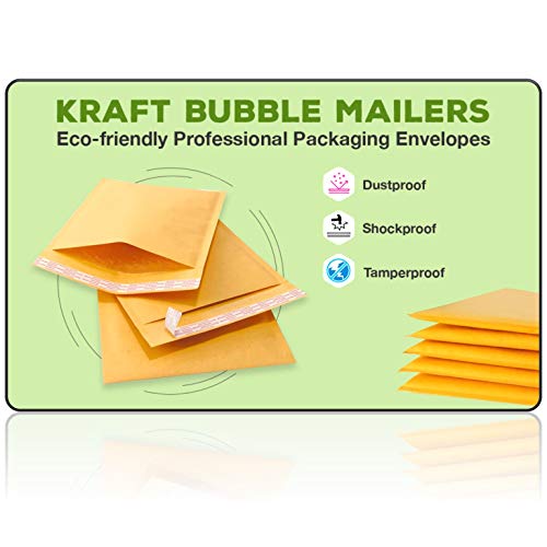 Sales4Less #2 8.5x12 Inches Kraft Bubble Mailers Shipping Padded Envelopes Pack of 50, Gold - Image 4