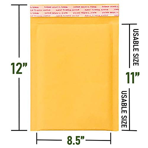 Sales4Less #2 8.5x12 Inches Kraft Bubble Mailers Shipping Padded Envelopes Pack of 50, Gold - Image 2