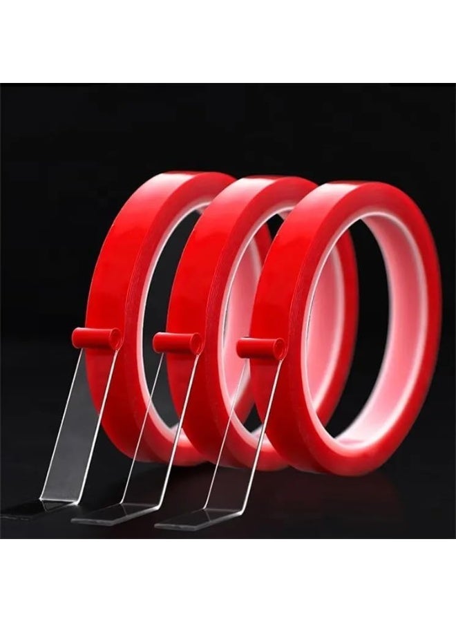 ECVV 2 Pcs Double Sided Tape | Heavy Duty - 12mm X 5m | Acrylic Clear Strong Adhesive Waterproof Removable Double Sided Mounting Tape for Carpet Fix, Home Office Wall Decor | DIY Crafts - Image 4