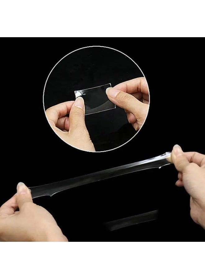 ECVV 2 Pcs Double Sided Tape | Heavy Duty - 12mm X 5m | Acrylic Clear Strong Adhesive Waterproof Removable Double Sided Mounting Tape for Carpet Fix, Home Office Wall Decor | DIY Crafts - Image 1