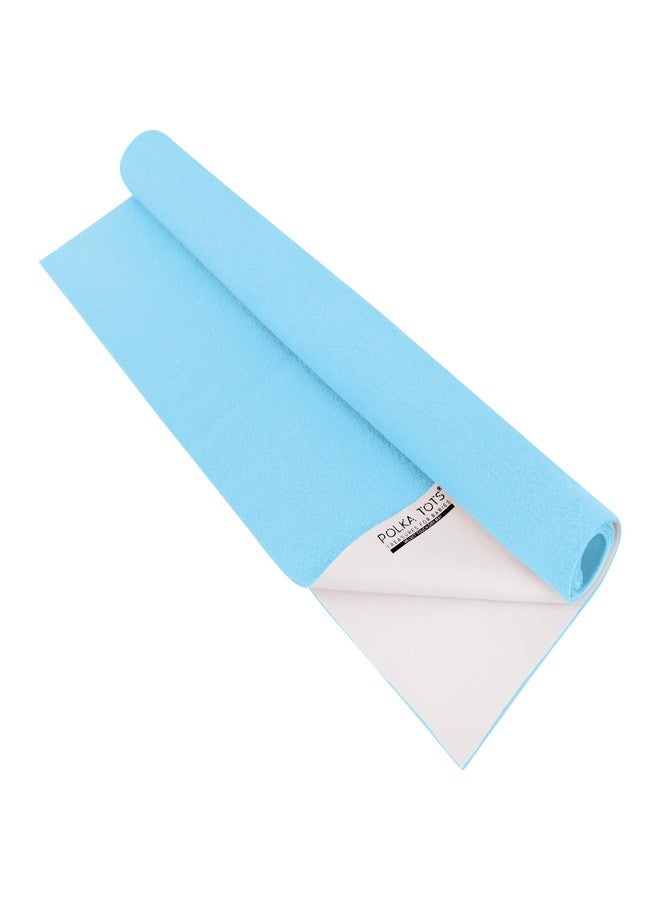 POLKA TOTS Waterproof & Reusable Baby Bed Protector Absorbent Mat Dry Sheet for New Born Infants, Pack of 2 (DarkBlue & SkyBlue, 50 X 70 CM, Small) - Image 4