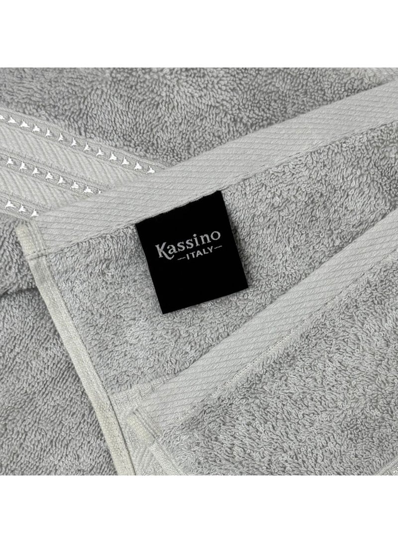 كاسينو Kassino Jumbo Face Towel (12 Pack, 33x33 cm) - 580 GSM Large Face Towels,100% Combed Cotton, Soft & Quick-Dry Towels, Highly Absorbent, Double Stitched Hotel Quality Towels | Ash Grey - Image 4