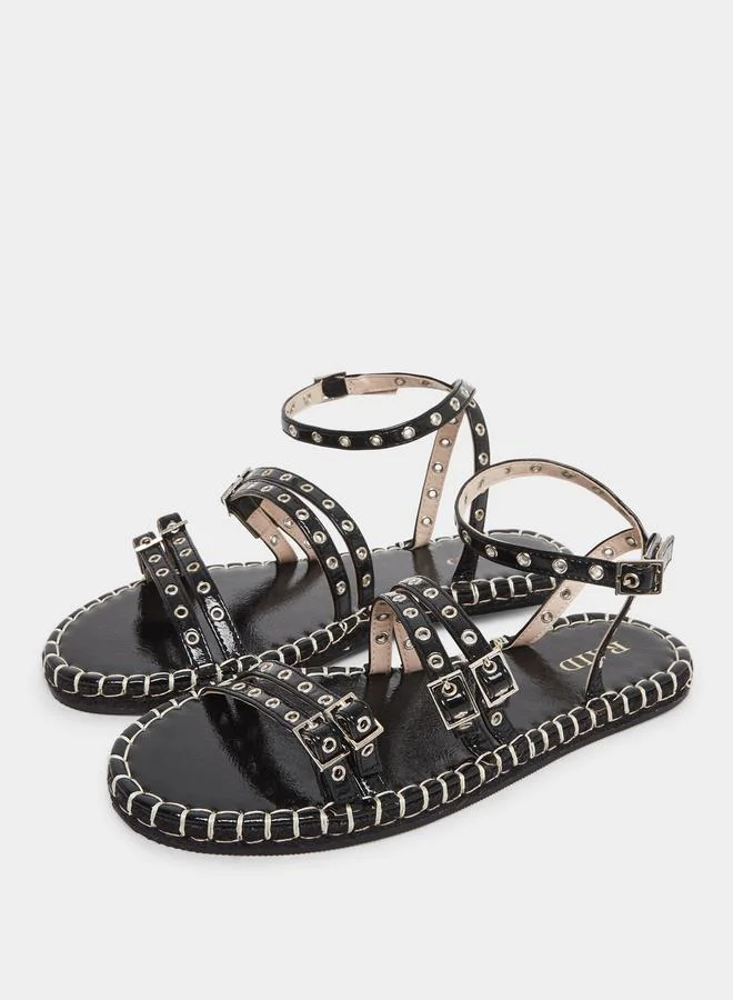 RAID Raid Tanya Metal Eyelet Flat Espadrilles