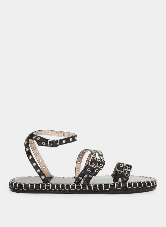 RAID Raid Tanya Metal Eyelet Flat Espadrilles