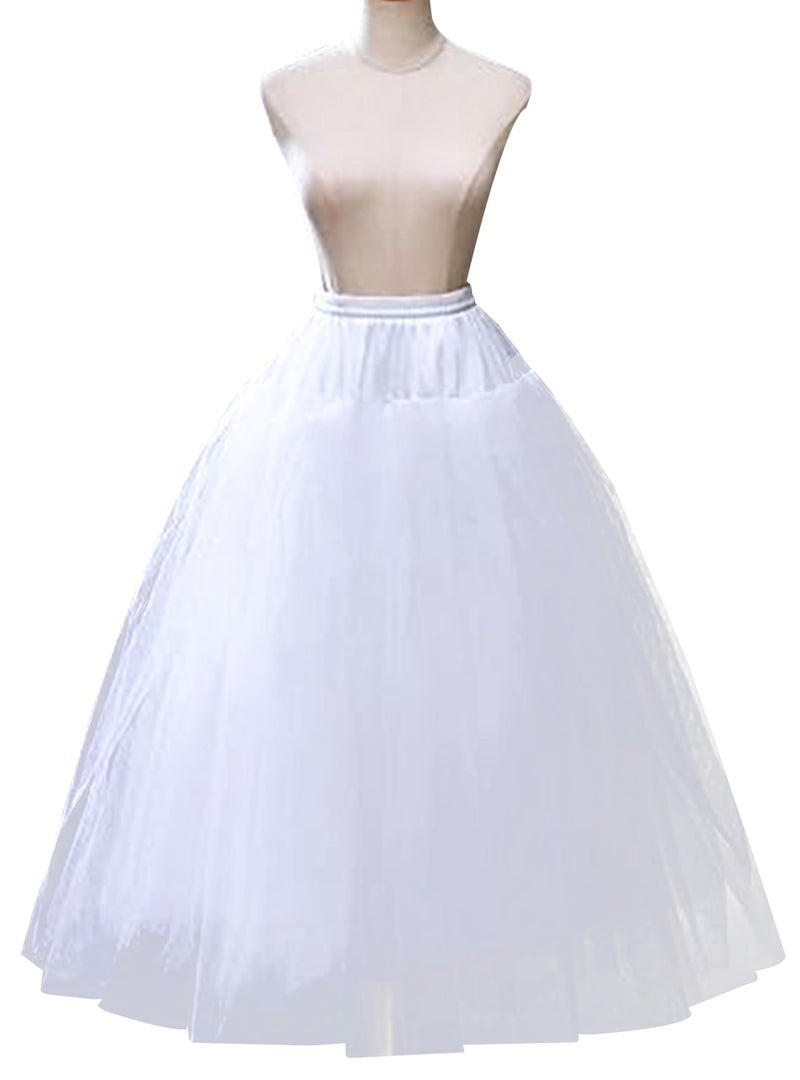 *daisysboutique* Hoopless Petticoat Crinoline Multi Layers A-Line White Tulle Underskirt Slips for Bridal Wedding Dress (One Size, 4 Layer + A Line, White) - Image 2