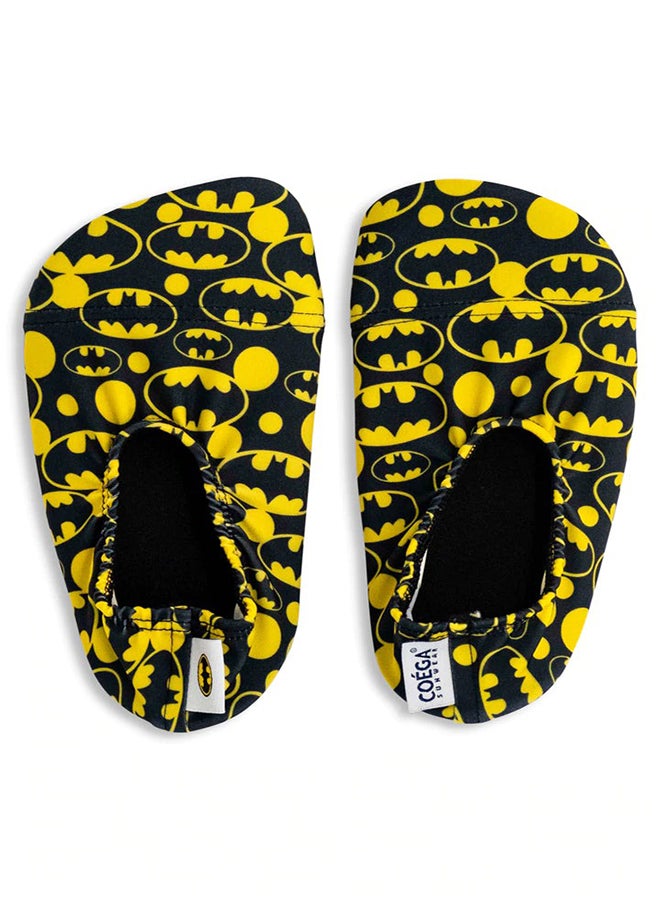 COEGA SUNWEAR Boy'S Warner Bros. Pool & Beach Shoes Extra Large - Yellow Batman Logo 