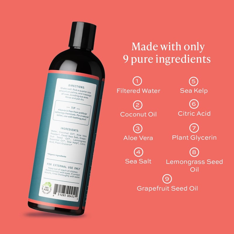 Aleavia Citrus Bliss Body Cleanse â€“ Organic & All-Natural Prebiotic Body Wash, Scented with Pure Essential Oils â€“ Nourish Your Skin Microbiome â€“ 16 Oz. - Image 3