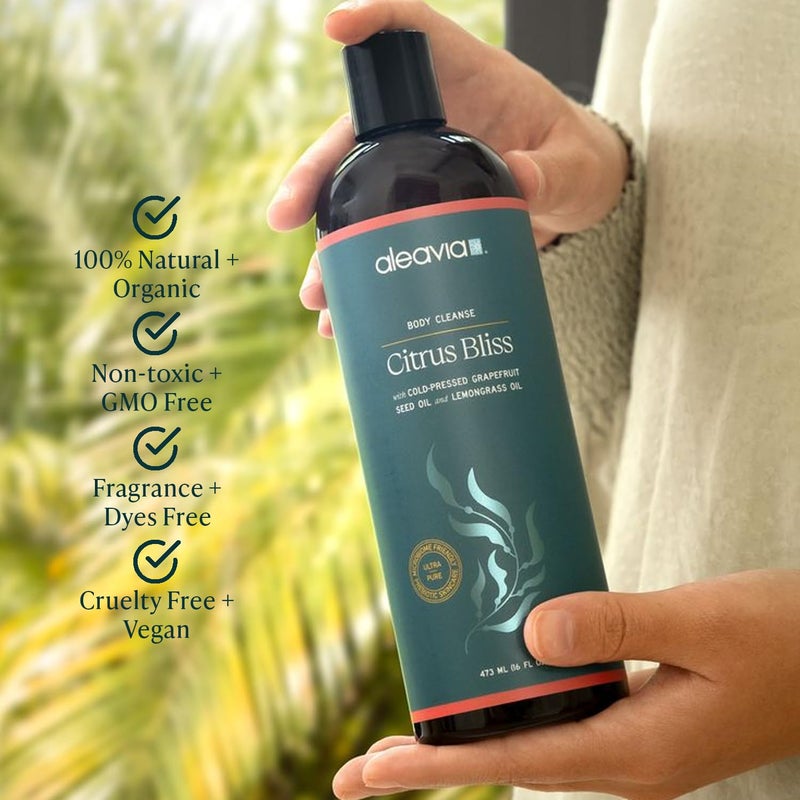 Aleavia Citrus Bliss Body Cleanse â€“ Organic & All-Natural Prebiotic Body Wash, Scented with Pure Essential Oils â€“ Nourish Your Skin Microbiome â€“ 16 Oz. - Image 2