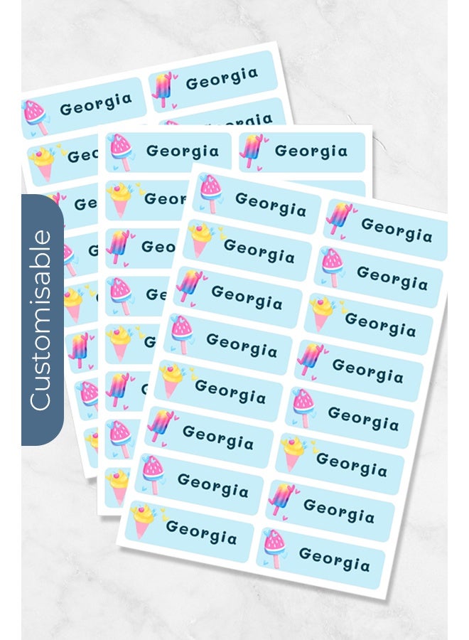 شير ذا لوف  ملصقات أسماء الحلويات – ملصقات آيس كريم مخصصة للمدرسة - Image 1