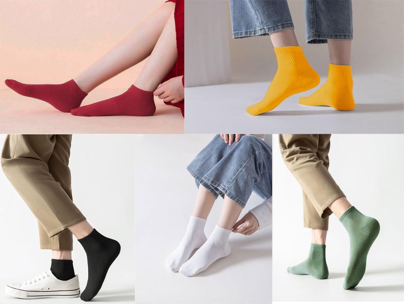 Joylife Solid Color Ankle Socks Colorful Low Cut Socks for Women, Lady, Girls, 5 Pack - Image 5