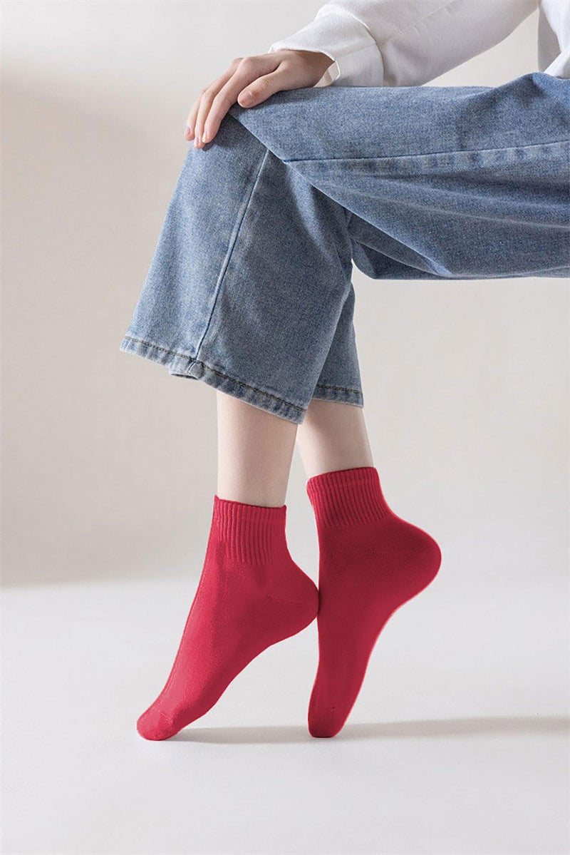 Joylife Solid Color Ankle Socks Colorful Low Cut Socks for Women, Lady, Girls, 5 Pack - Image 4