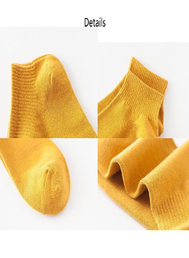 JoyLife Joylife Solid Color Ankle Socks Colorful Low Cut Socks for Women, Lady, Girls, 5 Pack - Image 1