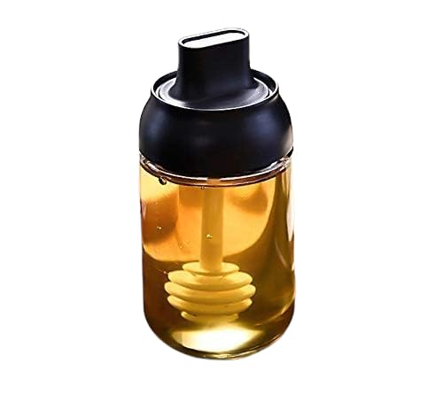 Bhavya Optic Bhavya Honey Dispenser Bottle with Dipper Stick 250ml Black - Image 4