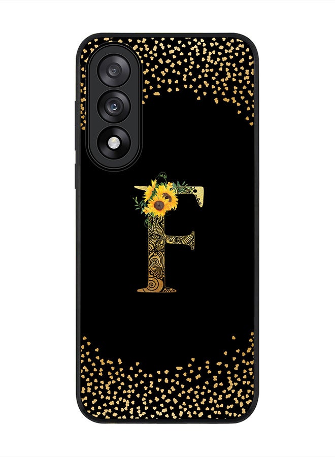 Stylizedd For OnePlus Nord 5 / Ace 5 Ultra Case,Slim fit Camera Protection, Shockproof Thin Phone cover  - Custom Floral Monogram - F ( Black )
