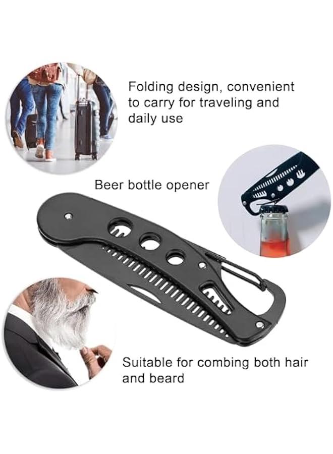 BWSJ Stainless Steel Beard Comb for Men Portable Mustache Grooming Travel Brush - Image 2