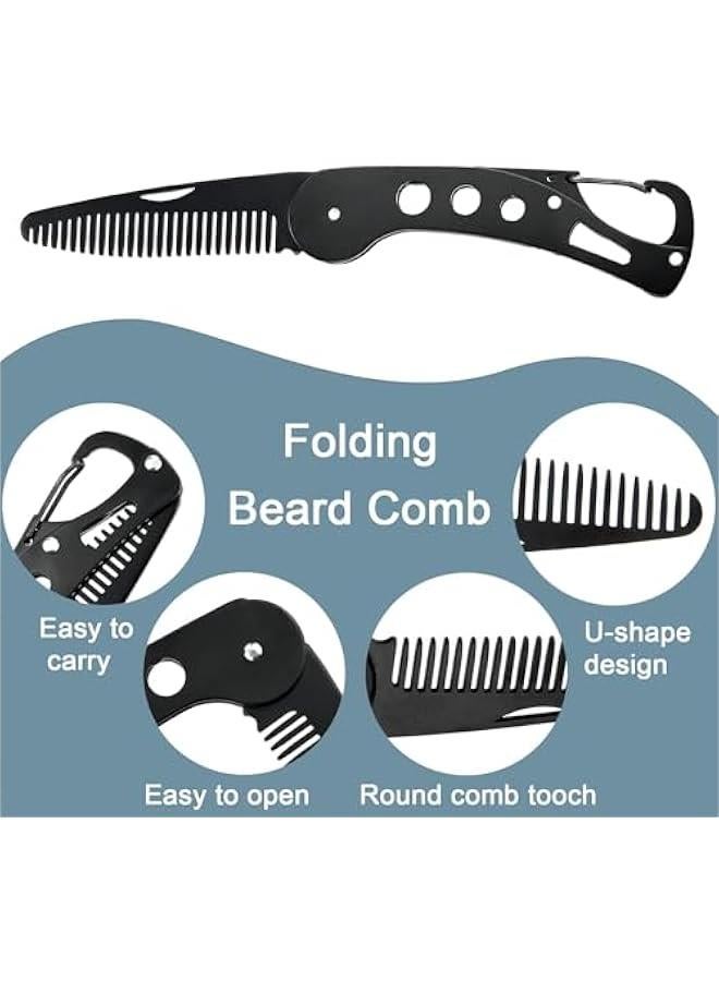 BWSJ Stainless Steel Beard Comb for Men Portable Mustache Grooming Travel Brush - Image 4