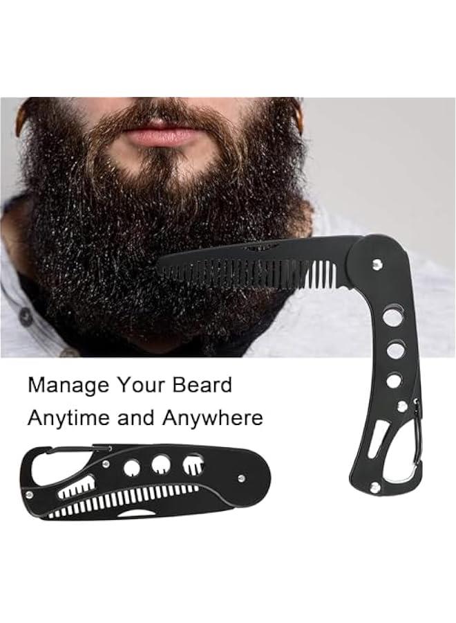 BWSJ Stainless Steel Beard Comb for Men Portable Mustache Grooming Travel Brush - Image 5