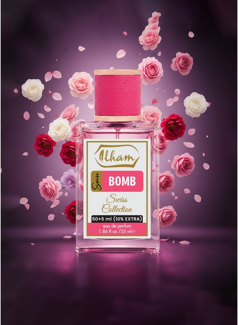 عطور إلهام  سويِس بومب (50+5 مل)10% إضافي 55 مل عطر للنساء - Image 2