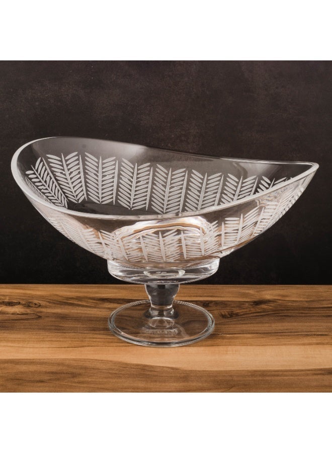byblos ✨ Luxurious serving dish with a base – elegantly engraved crystal | A touch of luxury for your table | Large size 30x22 cm ✨ - Image 2