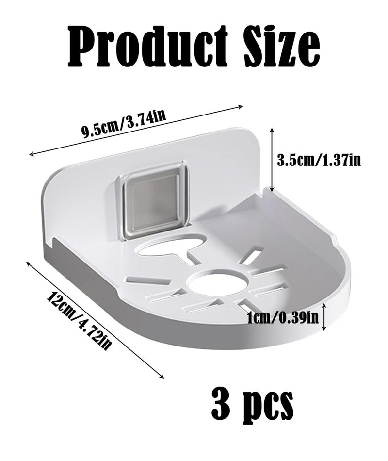 NUDFSY 3 PCS CCTV Camera Stand CCTV Camera Stand Wall Mount LType Mounting Bracket Heavy Duty Wall Mount Rack for Security Camera White Acrylic Wall Shelf Wall Holderfor Indoor Outdoor Purposes - Image 2