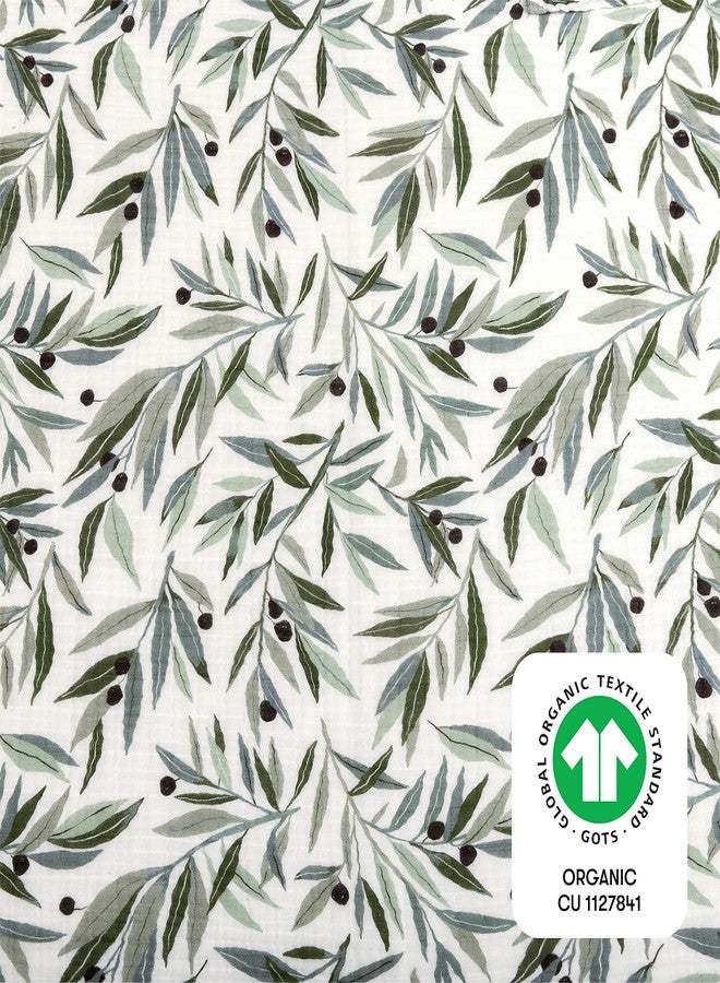 Babyletto 100% Organic Cotton Swaddle, GOTS-Certified, Ultra-Soft and Breathable Muslin - Olive Branches - Image 4