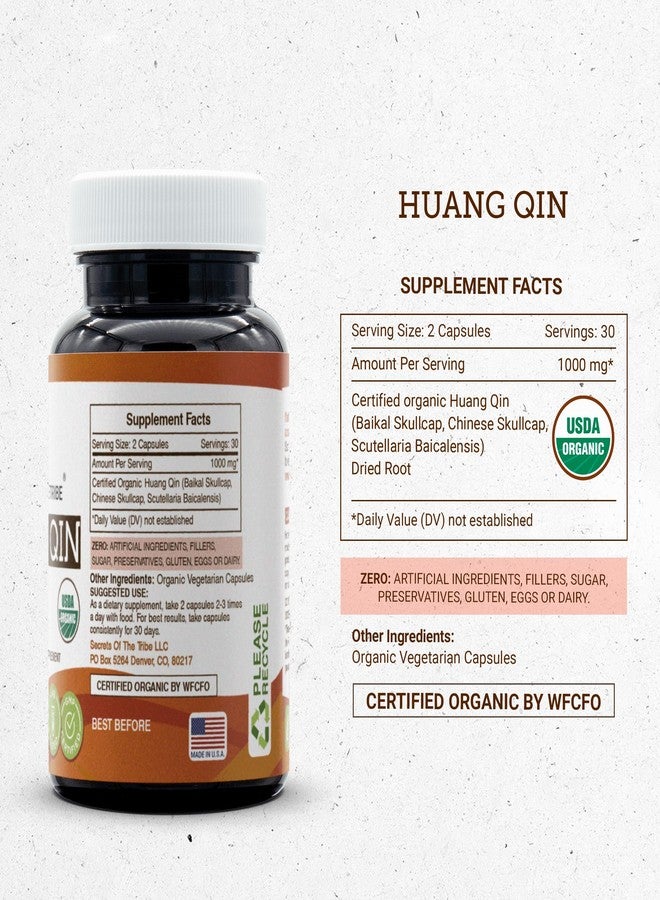 Secrets of the Tribe Huang Qin 60 Capsules, 1000 mg, Wildcrafted USDA Organic Huang Qin (Baikal Skullcap, Chinese Skullcap, Scutellaria Baicalensis) Dried Root (60 Capsules) - Image 4