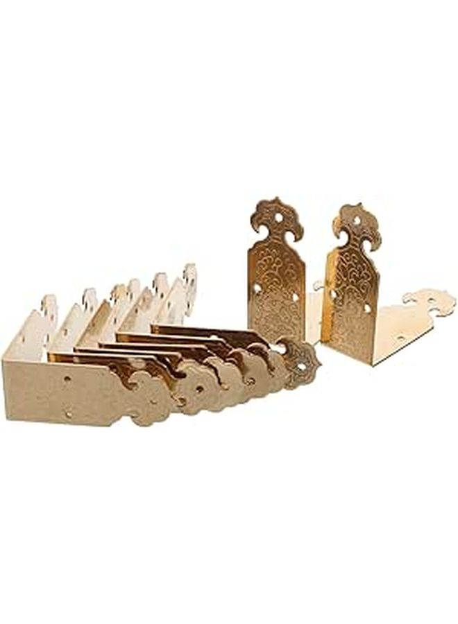 Vintage Brass Corner Protectors 8pcs Metal Edge Guards for Wooden Boxes - Image 1