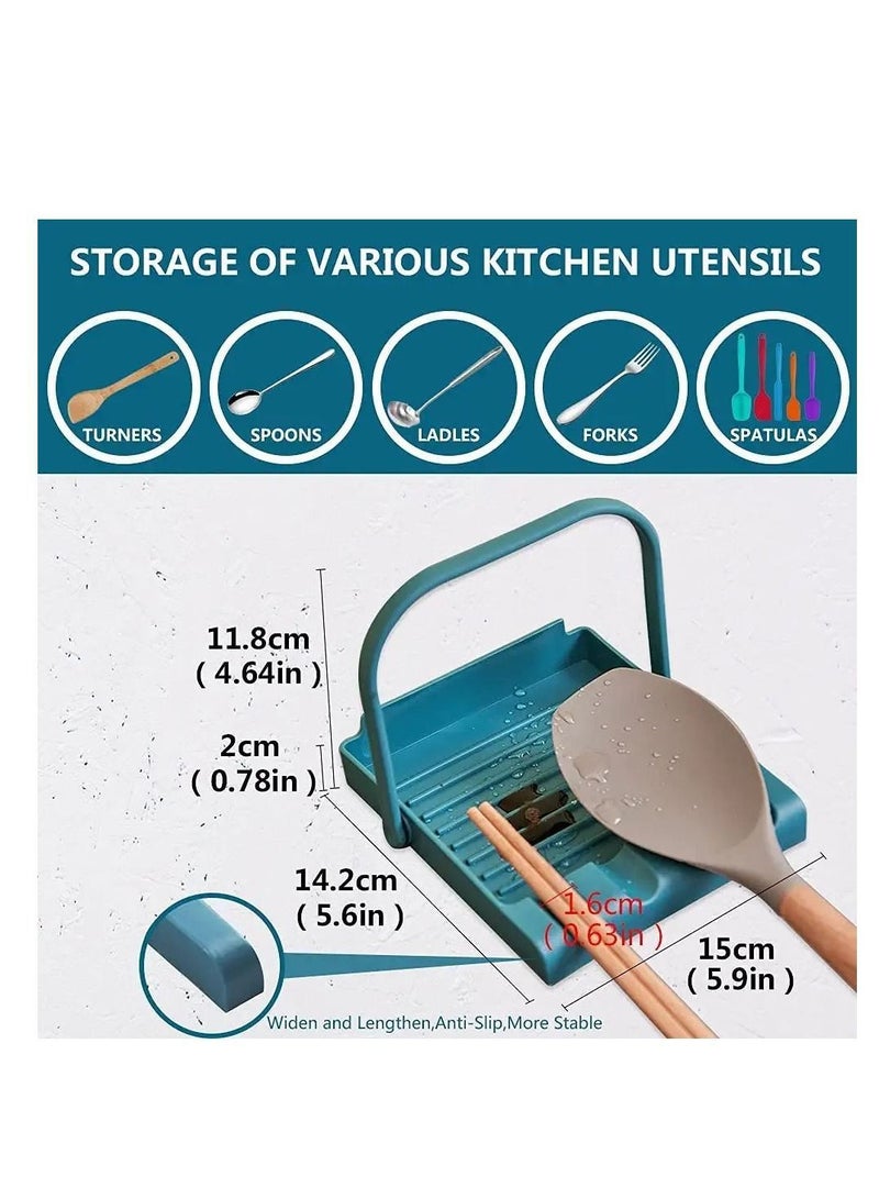 Y&D Pan Lid Organizer Storage Soup Spoon Rests Utensils Kitchen Tool,Food Grade Plastic Heat Resistant Anti-slip BPA-Free,for Chopsticks Spatula Pot and Cooking Accessories(Giveaway 2 Sticky Hooks)  - Image 3