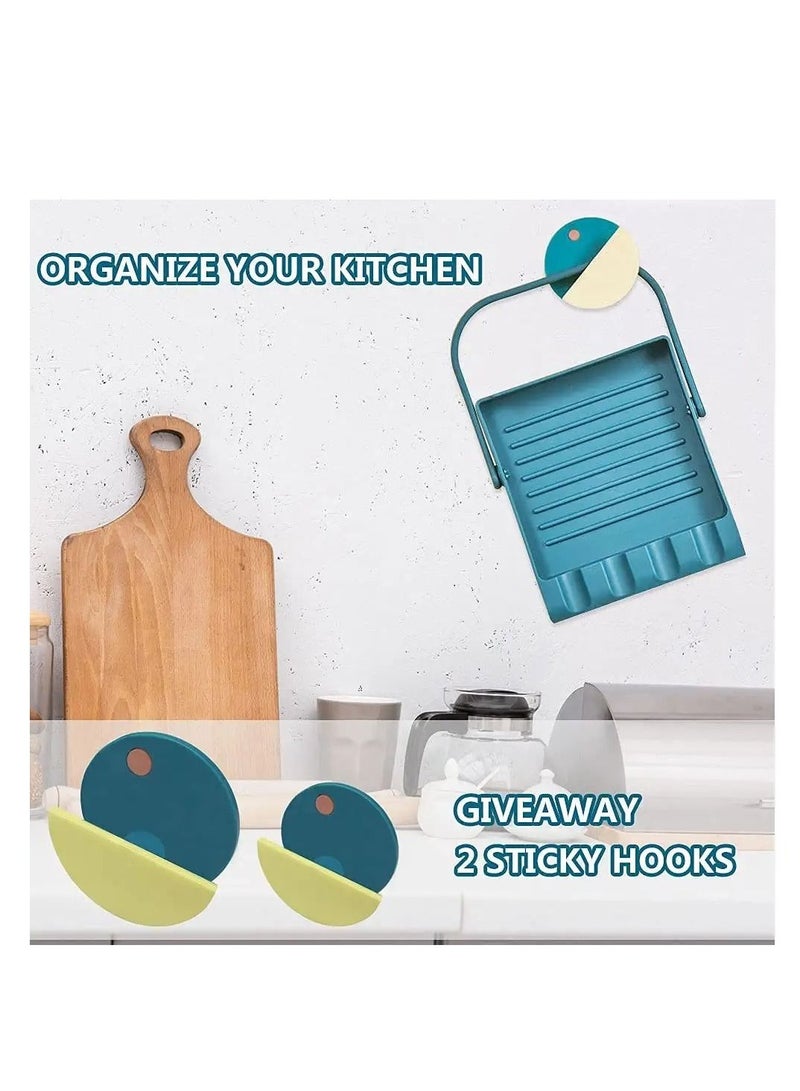 Y&D Pan Lid Organizer Storage Soup Spoon Rests Utensils Kitchen Tool,Food Grade Plastic Heat Resistant Anti-slip BPA-Free,for Chopsticks Spatula Pot and Cooking Accessories(Giveaway 2 Sticky Hooks)  - Image 5