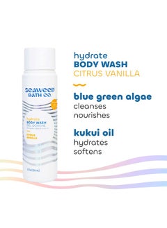 The Seaweed Bath Co. Seaweed Bath Co. Hydrate Body Wash Citrus Vanilla Scent 12 Ounce Shower Gel For Men & Women Vegan Paraben Free Sulfate Free Cruelty Free  - Image 5