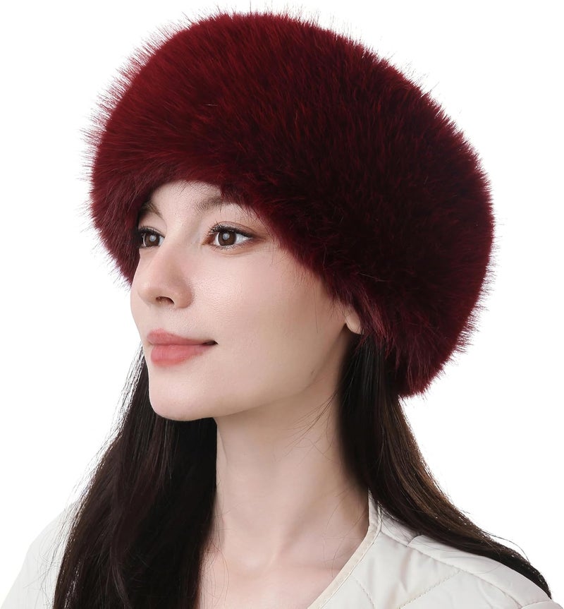 Dikoaina Womens Faux Fur Headband Winter Earwarmer Earmuff Ski - Image 1