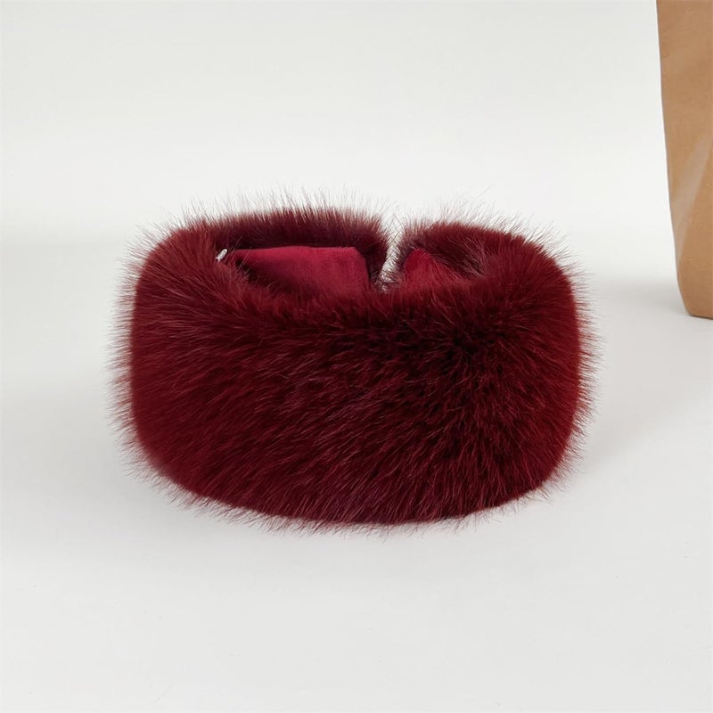 Dikoaina Womens Faux Fur Headband Winter Earwarmer Earmuff Ski - Image 2
