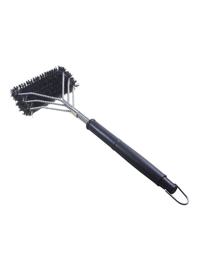 NIBEMINENT 3-Head Barbecue Oven Grill BBQ Long Handle Steel Wire Cleaning Brush Cleaner Black 20x10x3cm - Image 3