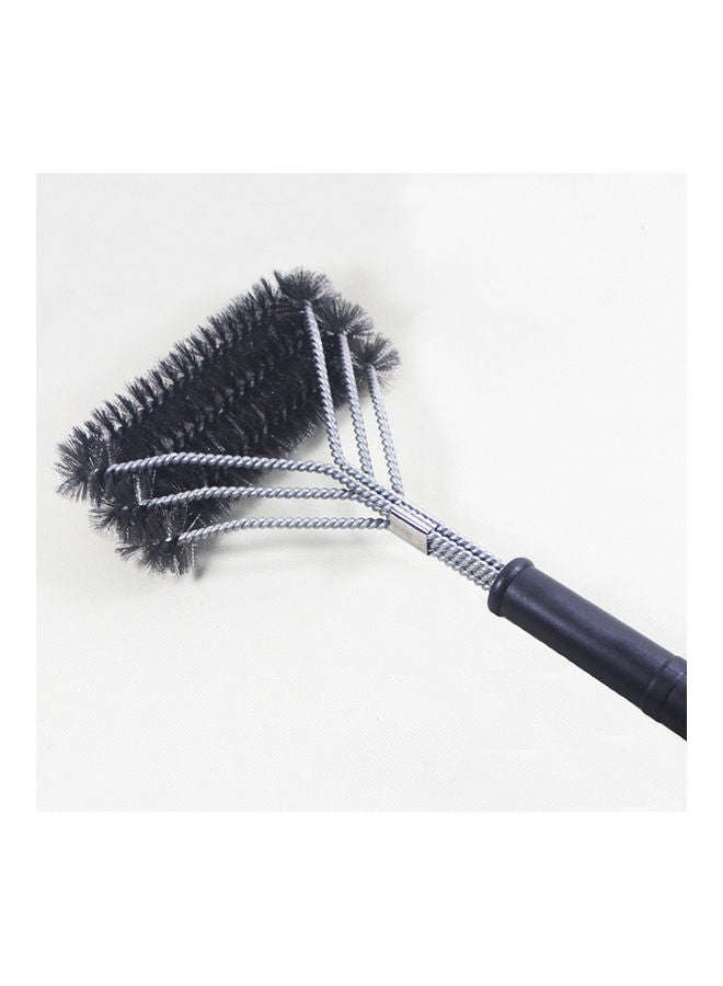 NIBEMINENT 3-Head Barbecue Oven Grill BBQ Long Handle Steel Wire Cleaning Brush Cleaner Black 20x10x3cm - Image 5