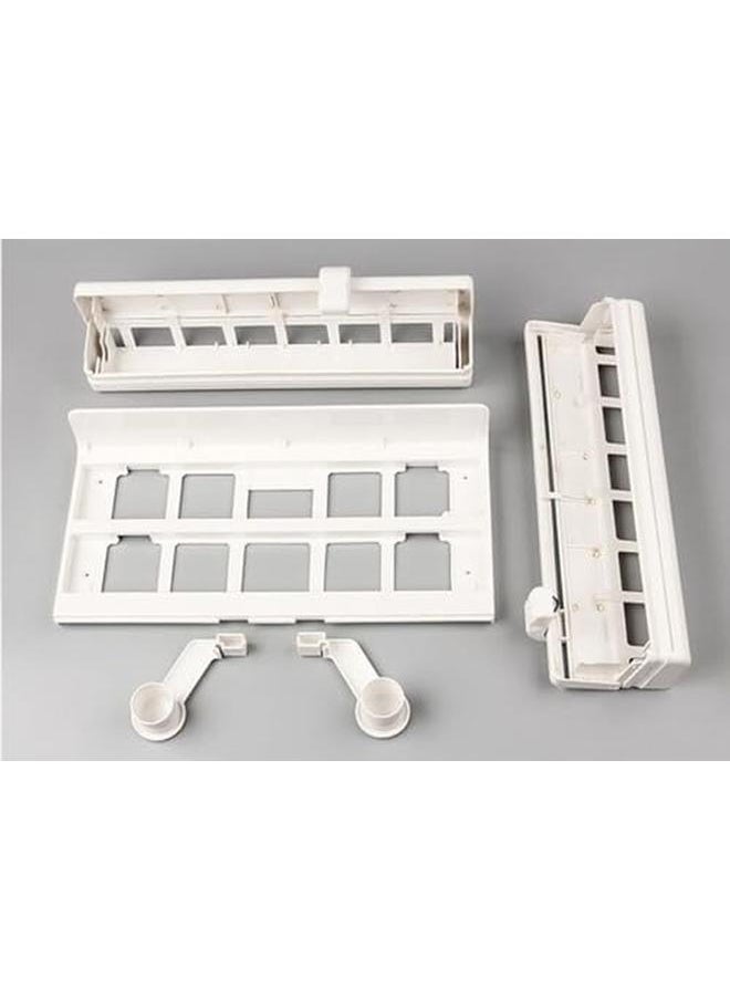 ECVV - Plastic Triple Tissue Paper Dispenser 3 Inch 1 Foil Cling Film Tissue Paper Roll Holder For Kitchen Triple Paper Roll Dispenser And Holder Kitchen Tissue Holder Stand White - Image 1