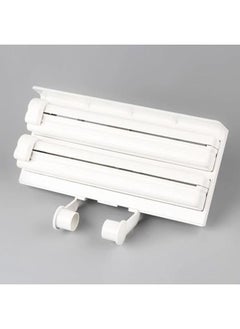 ECVV Plastic Triple Tissue Paper Dispenser 3 Inch 1 Foil Cling Film Tissue Paper Roll Holder For Kitchen Triple Paper Roll Dispenser And Holder Kitchen Tissue Holder Stand White  - Image 2